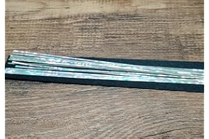 Lacmopyle 1 Lot Real Paua Abalone Shell Inlay Strips for DIY, Mother of Pearl Material Supplies for Guitar, Jewelry Making, Wood Art (White, 240mm*1mm)