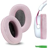 Geekria PRO Extra Thick Mesh Fabric Replacement Ear Pads Compatible with HyperX Cloud II/III/Alpha/Flight/Stinger 2/ Core Headphones, Ear Cushions (Pink)