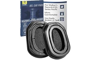 Hocazor G-1000 Replacement Gel Ear Pads Compatible with Walker's Razor Series Shooting Earmuffs and XCEL Series Muffs Silicone Ear Cushions Hygiene Kit