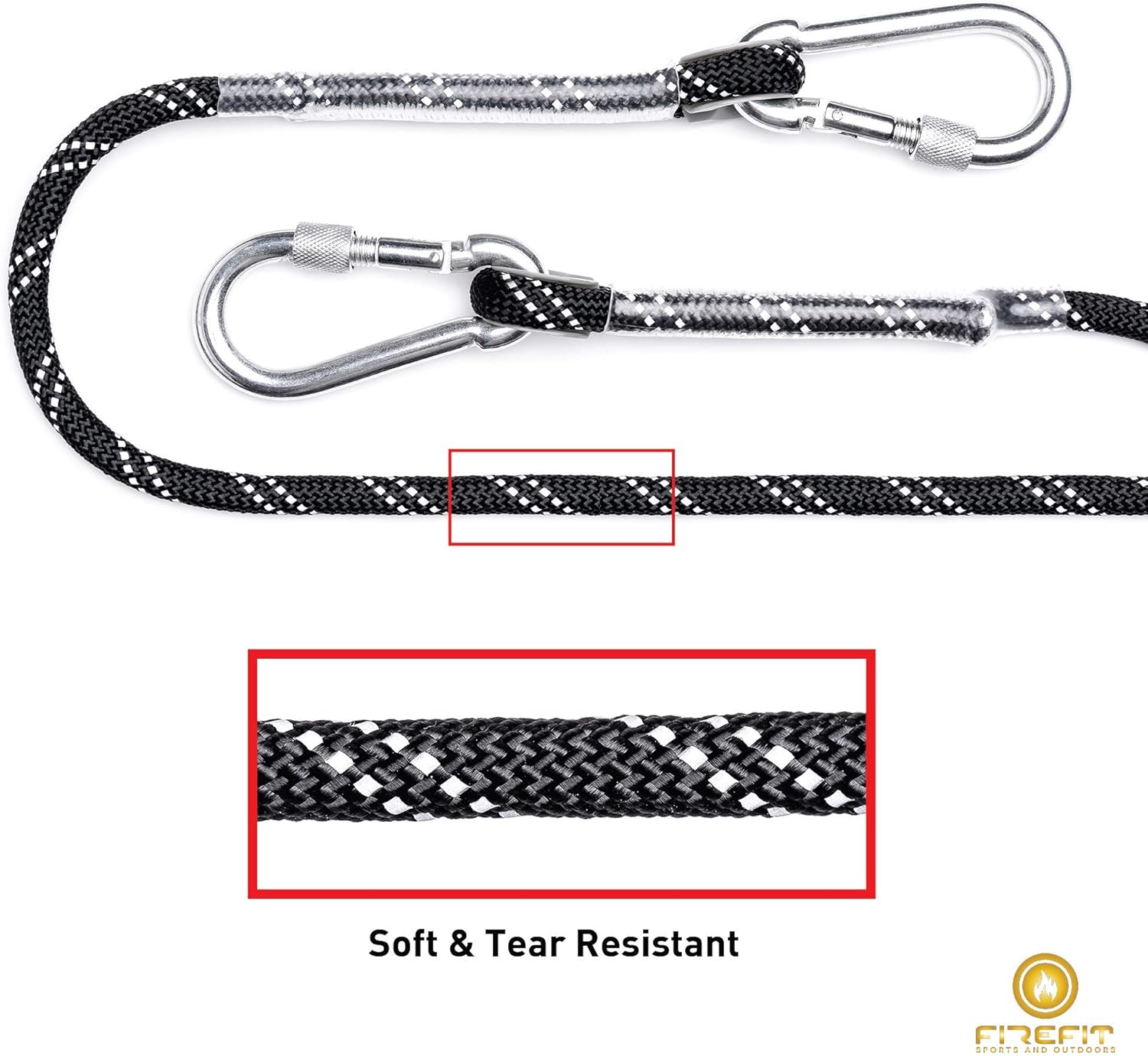 Static Reflective Outdoor Rock Climbing Rope, Tree Climbing Gear for Outdoor Activities, 10mm Heavy Duty Mountain Equipment & 30m(98 ft) Emergency Fire Safety Braided Ropes : Sports & Outdoors
