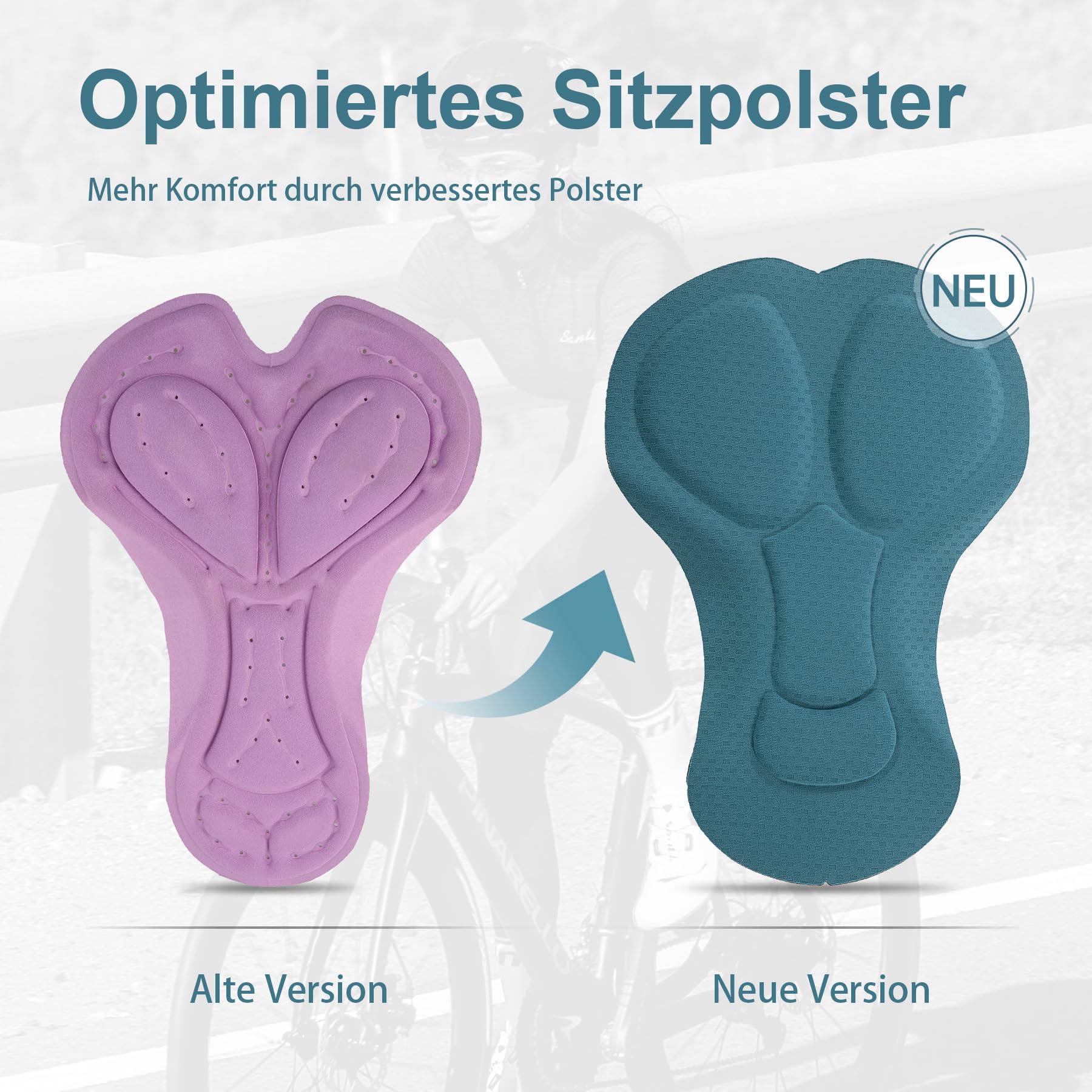 Santic Radlerhose Damen 3/4 Fahrradhose Gepolstert Radsportshorts Radhose Radsport-Leggings Tights Sitzpolster Elastische Schnell Trocknend Atmungsaktive Schwarz XXL 6