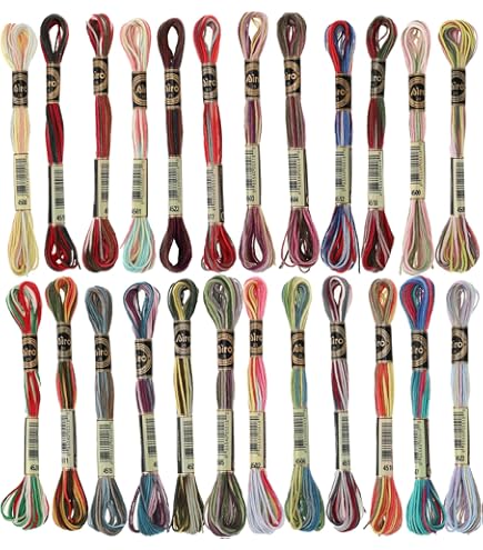 Magical Color Variegated Stickgarn - 12 Stränge Delft Blue Für Stickerei