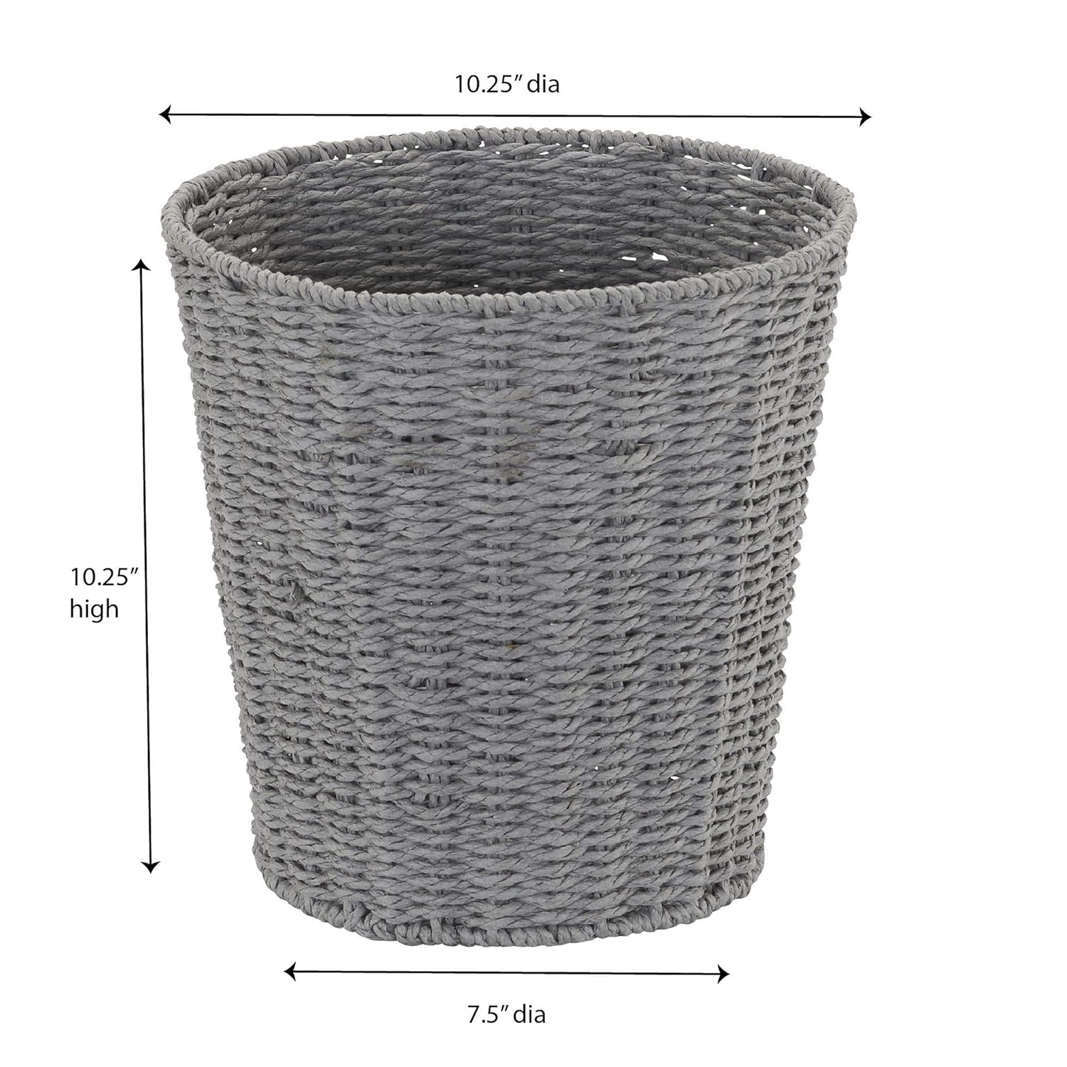 Grey Household Essentials Ml 7292 Wicker Waste Bin Small