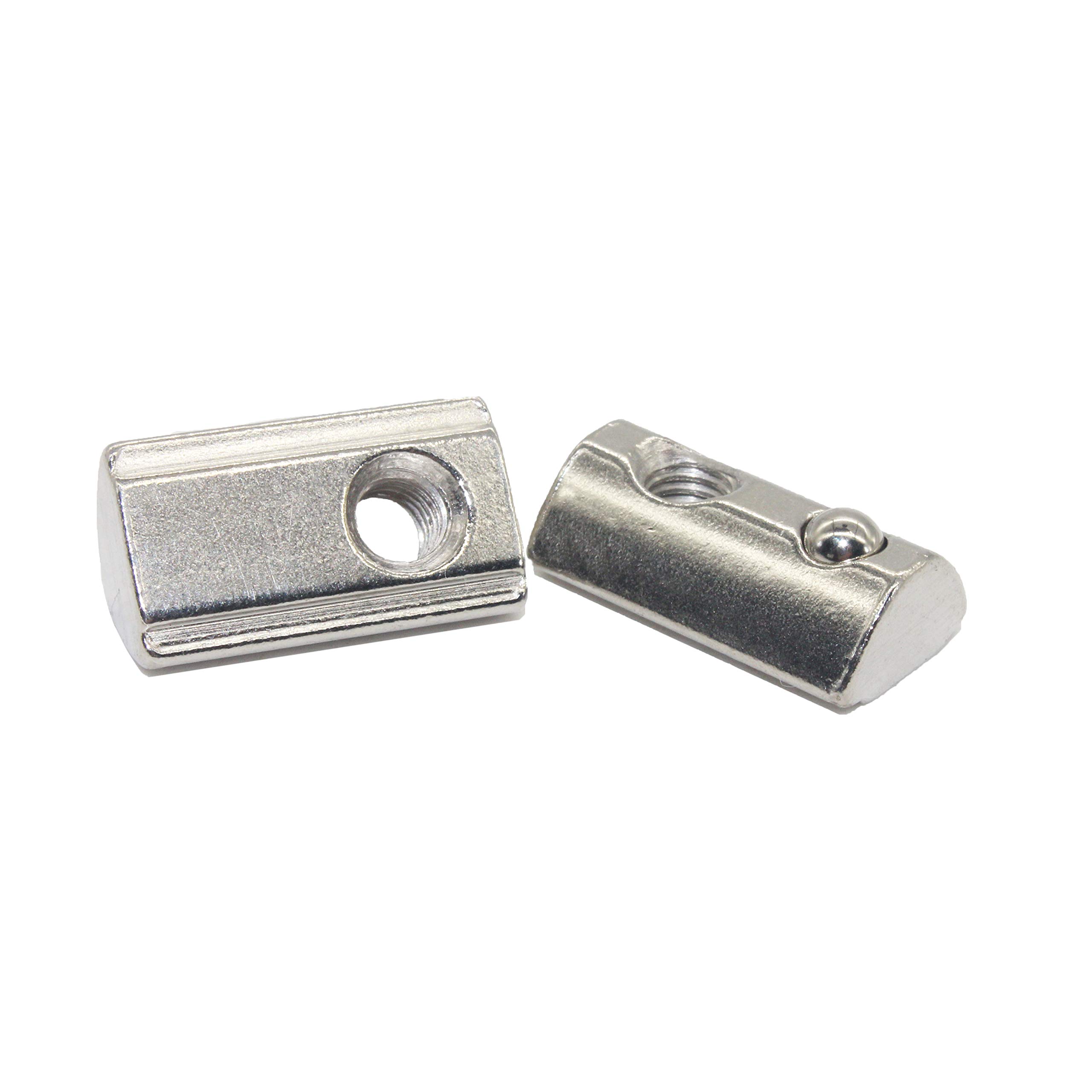 20x M6 T-Slot Nuts 12.0 x 6.7 mm Nut 8 with Spring Ball Steel