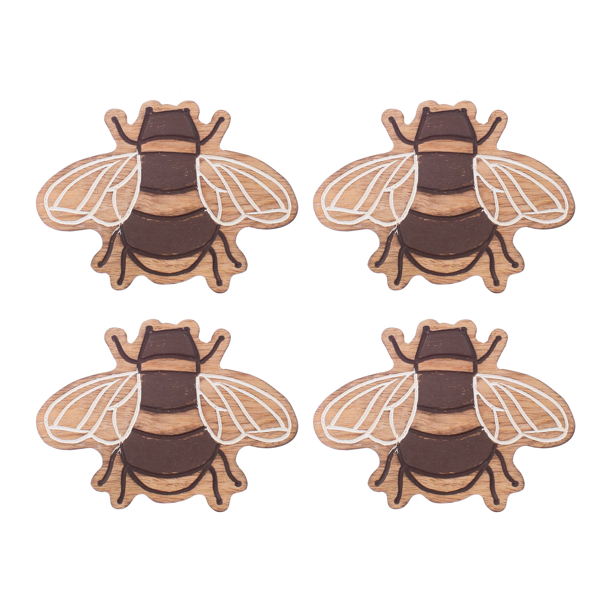 Sass & Belle Wooden Bee Coasters - Set of 4