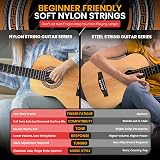 Pyle Left-Handed Beginner Acoustic Guitar Kit 1/4 Junior Size 76 cm view 5