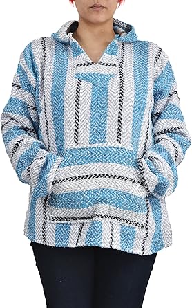 striped baja hoodie