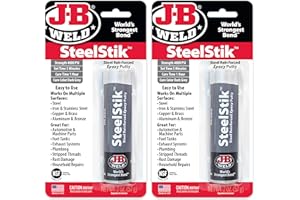 J-B Weld SteelStik, 1 Hour Cure, Steel Reinforced Epoxy Putty Stick - 2 Pack, Dark Grey (8267-2)