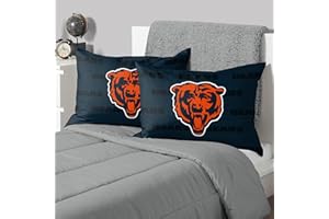 FOCO Chicago Bears NFL Team Color Big Logo Standard 2 Pack Pillowcases