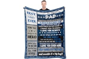 Quilazy Fathers Day Dad Gifts, Gifts for Dad, Dad Birthday Gift, Happy Birthday Gifts for Dad Who Wants Nothing/Have Everything, for Dads from Daughter Son, Best Dad Ever Gifts Blanket 60''x50''