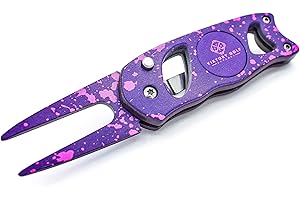 ViKtory Golf Apparel Switch Blade Style Precision Divot Tool – Chaos Edition - Compact & Lightweight - Foldable - Pop-Out Spring Action - Color Matched Magnetic Ball Marker