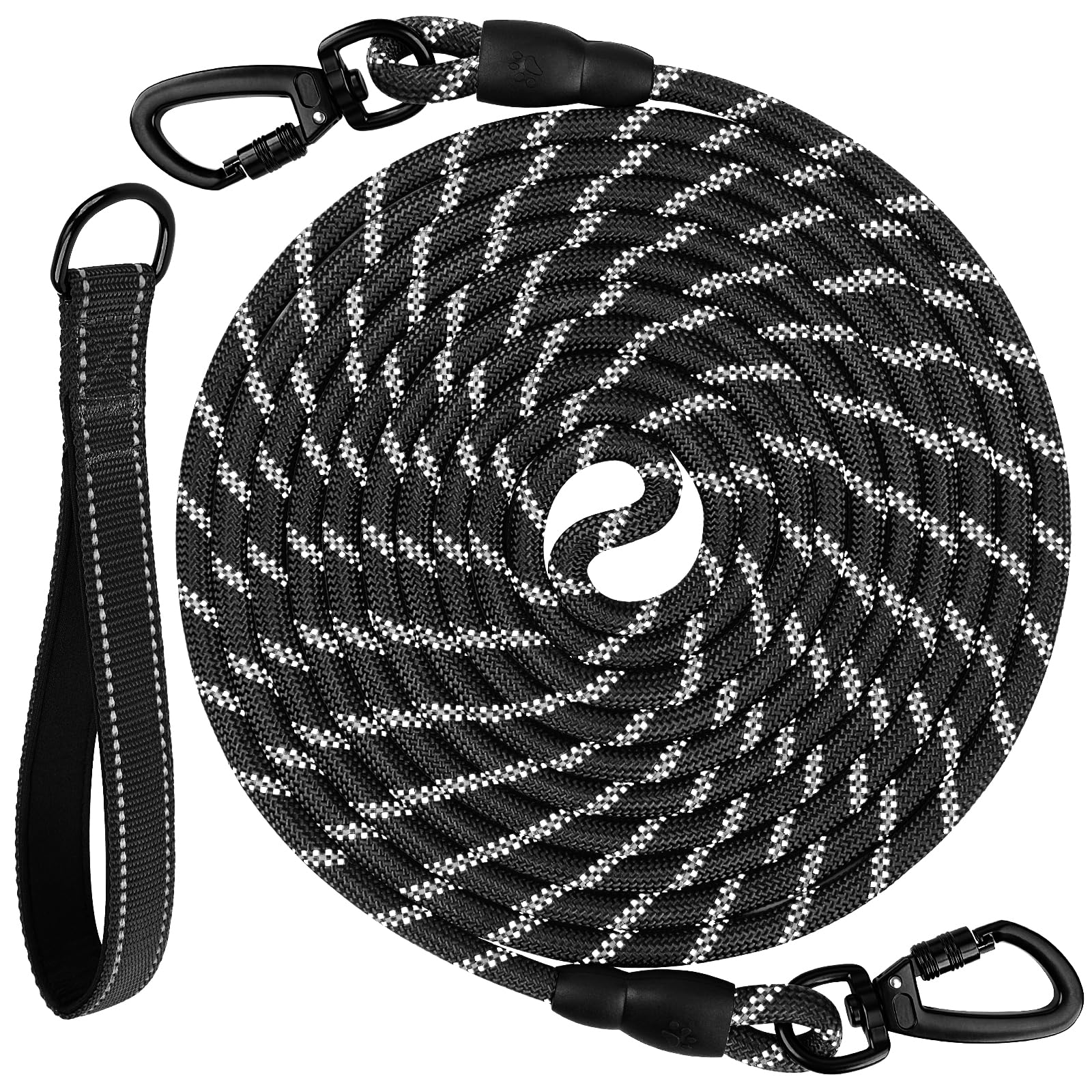 Photo 1 of Joytale Long Leash for Dog with Removable Padded Handle, Heavy Duty Lead for Large Medium Dogs,15FT/30FT/50FT/65FT Reflective Training Leash for Play, Camping, Backyard Tie Out, Black, 30FT