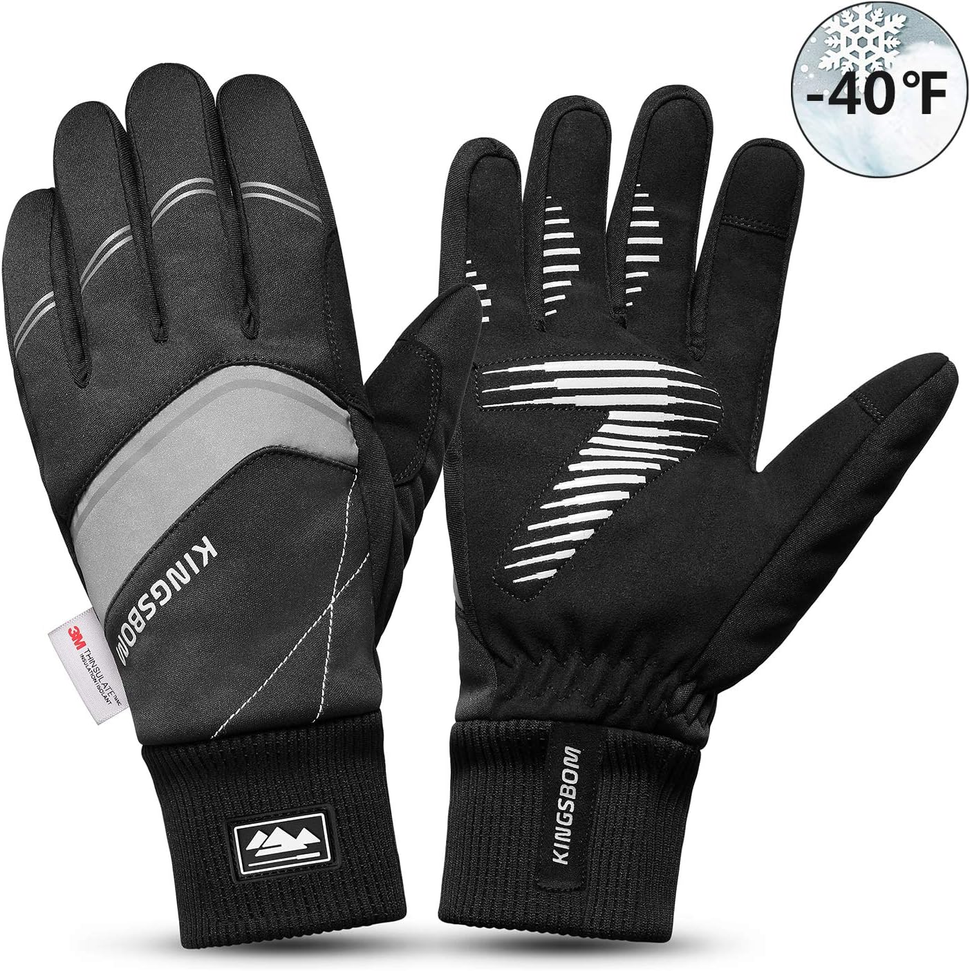 KINGSBOM Waterproof Warm Gloves 3M Thinsulate Winter Touch Screen Thermal Gloves For Cycling