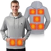 Molifen Heated Hoodie for Men, Electric Heating Sweatshirt with Fleece Lining, Winter Thermal Pullover Sweater
