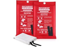Mondoshop Emergency Fire Blanket for Kitchen Home Fire Blanket Fire Resistant Blanket for Grill, Car, Office, Warehouse, School, Picnic, Garages, Workshop, Camping