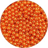 Pearl Beads,300 Pcs Craft Beads Loose Pearls 8mm Round Spacer Beads for Earring Bracelet Necklace Key Chains Jewelry DIY Craft Making,Decoration and Vase Filler (8mm, Orange)