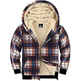 Dekomere Boys Fleece Jacket with Hood Unisex Child Sherpa Lined Zip Up Warm Coat Hooded Sweatshirt Outerwear