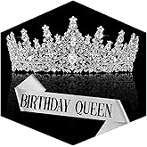 Gold Crown for Women Crystal Princess Tiaras Rhinestone Queen Headband Wedding Bridal Hair Accessories Birthday Prom Pageant Party Coming of Age Ceremony Photo Props