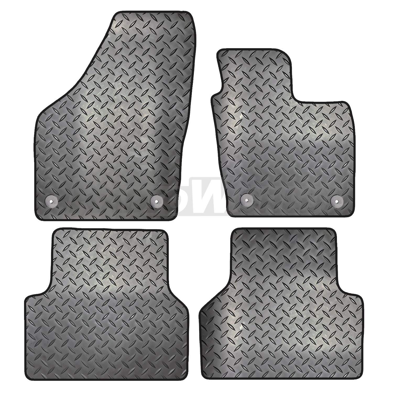 Carsio Rubber 4 Piece Car Mat Set For Audi Q3 2011 to 2018 [with 4 Clips] Tailored Fit Floor Mat Complete Accessory Black Custom Fitted - All Weather & Heavy Duty, Anti-Slip Backing
