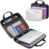 ZOOPIP Fireproof Binder Organizer with 20 Pack Binder Pockets &amp; Lock,Black | Hard Shell Crush Protection, Water Resistant, Fits 400+ Sheets Letter Size, Important Document Storage for Home &amp; Office
