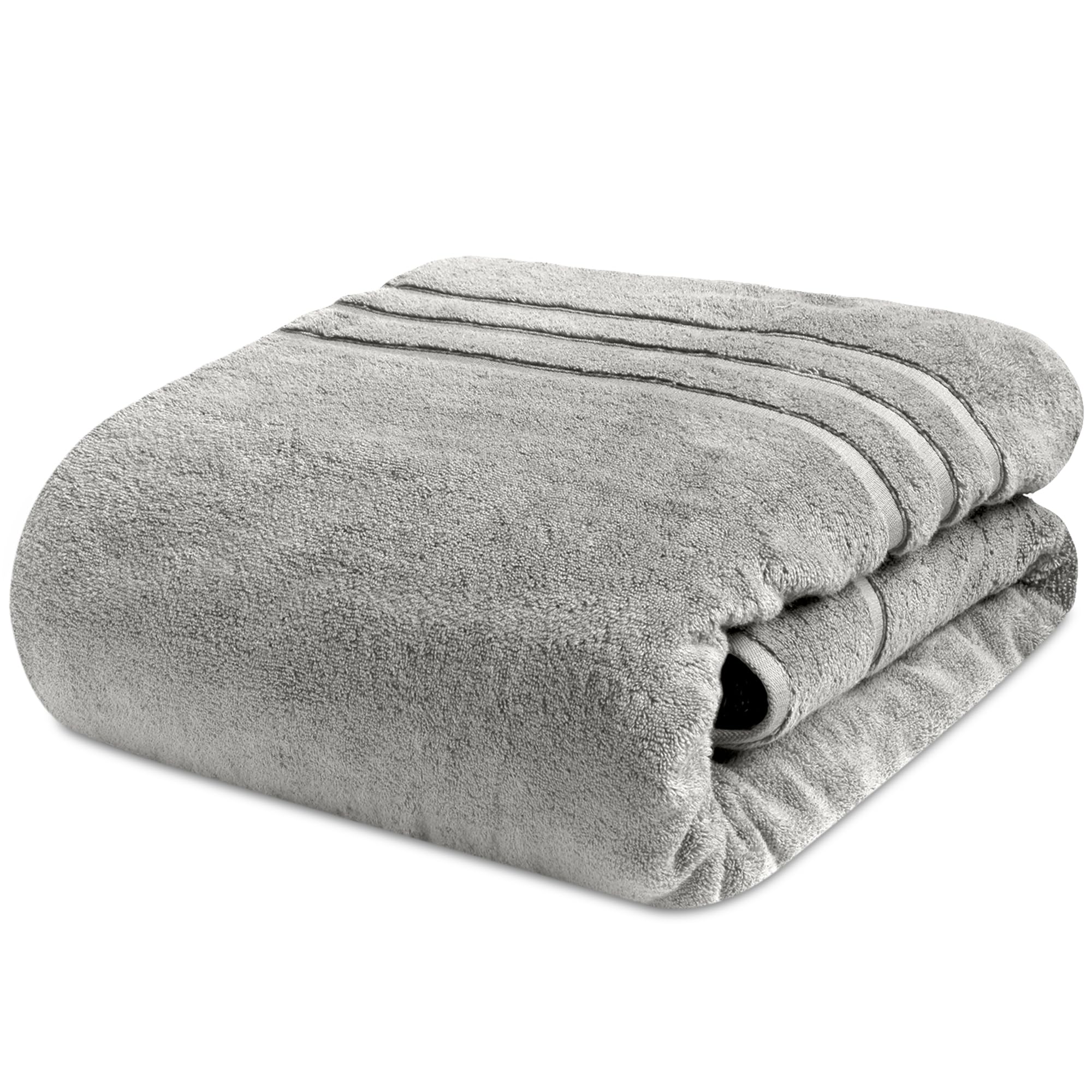 Towelogy Extra Large Bath Towels for Adults 90x140cm 100% Egyptian Cotton Zero Twist Absorbent & Super Soft Hotel Quality Bath Sheet | Ecofriendly Oeko-Tex Certified (Silver, 1)