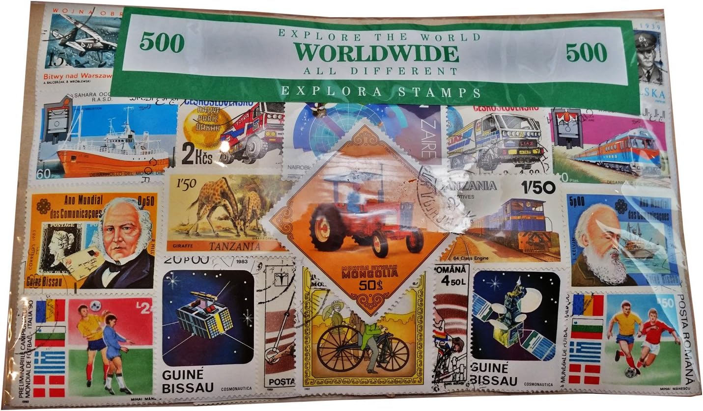 Worldwide Stamp (500 Worldwide Stamps All Different) Collection Souvenir! Souvenir/Speicher/Memoria! Highly Collectable Stamps! Stamps of the World Collectable Souvenir! A Unique and Educational Souvenir! Timbre / Stempel/Francobollo/Sello! S01