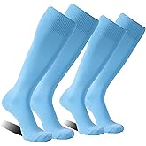 FOOTPLUS Baseball Softball Socks, Unisex Over Knee High Solid Sports Rugby Soccer Homecoming Socks