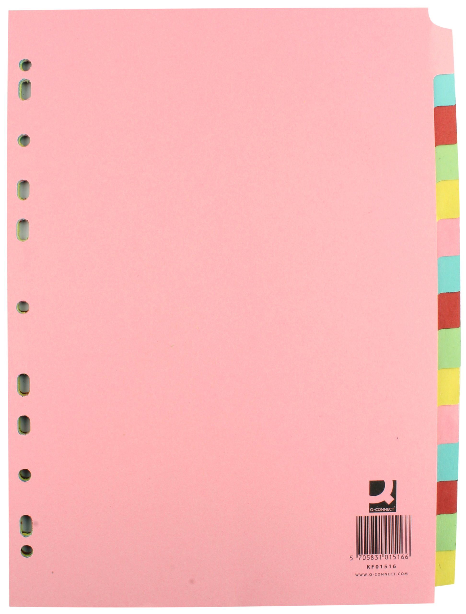 Q-Connect A4 15 Part Subject Divider KF01516 - Multicolor