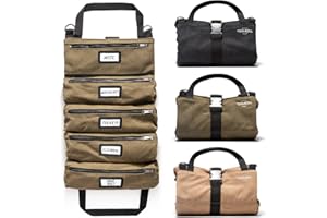 OFFICIAL TOOL ROLL Official Legacy Tool Roll Bag - Easy to Carry 5-Pocket Roll Up Tool Bag - Durable Canvas, Rust-Proof YKK Zippers, Secure Buckle - A Loving Gift for Dads, Mechanics, Electricians & Hobbyists| ArmyGreen