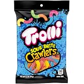 Trolli Sour Brite Crawlers Candy, Sweet &amp; Sour Gummy Worms, 7.2 oz | Cherry-Lemon, Strawberry-Grape, Orange-Lime sour gummy worms, party candy, sharing, snacking
