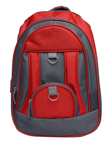 Shaina Bags Unisex Nylon and Polyester Canvas Casual Backpack (Red)