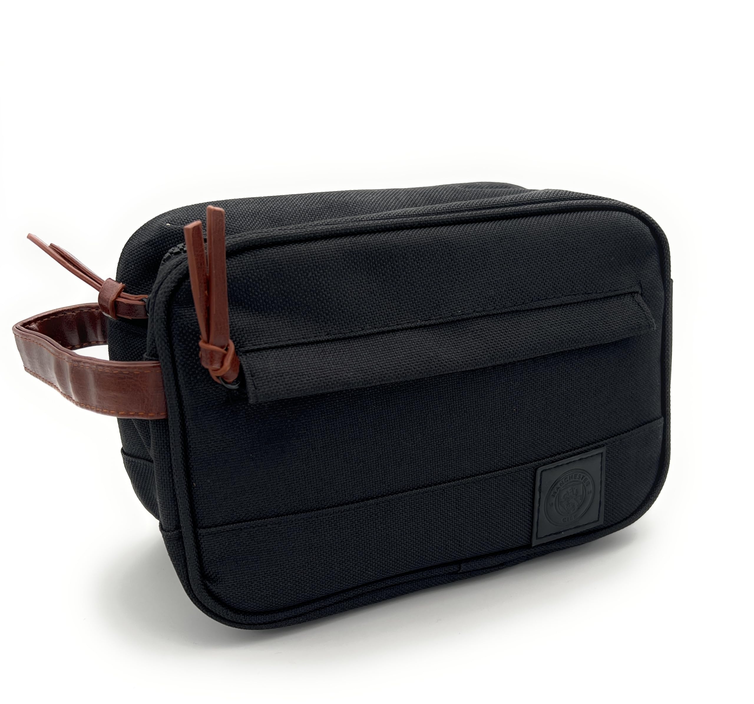 ***New for 2021*** Manchester City Canvas Wash Bag. Made with Leather Detail and a Great Gift for Any Occasion
