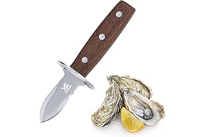 MSY BIGSUNNY Oyster Shucker Knife with Rosewood Handle - Full Tang Stainless Steel