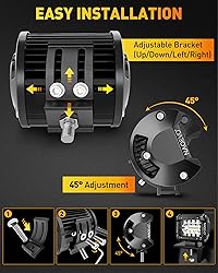 NAOEVO 4 inch LED Pod Lights, 120W 12,000LM LED
