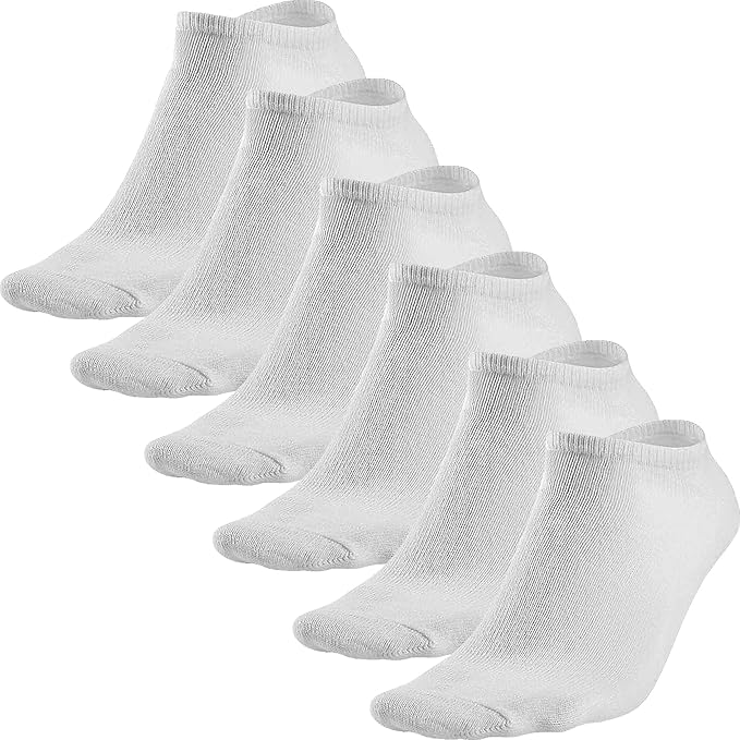Men's Plain White Big Foot Trainer Socks (6 Pair Pack) Amazon.co.uk
