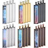 Hicarer 48 Pieces 6 Colors Pendant Tray Rectangle Bezel Blanks Set Include 24 Rectangle Pendant Trays with 24 Clear Glass Cabochon Domes for DIY Resin Craft Photo Necklace Jewelry Making