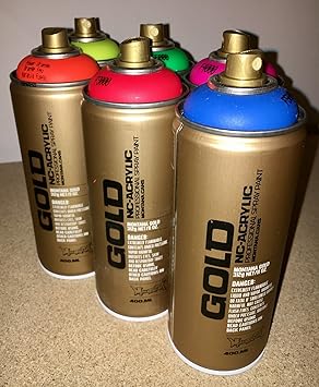 Montana Gold 6 x 400ml Neon Spray fluoreszierend Sprühdosen Pack