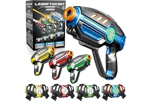 ARMOGEAR Laser Tag Set for Kids, Teens & Adults - 4 Blasters + 4 Vest Sensors with 4 Multi-Game Modes - Fun Ideas Age 8+ Year Old Toys - Lazer Teen Boy Games - Boys & Girls Outdoor Teenage Group Activities