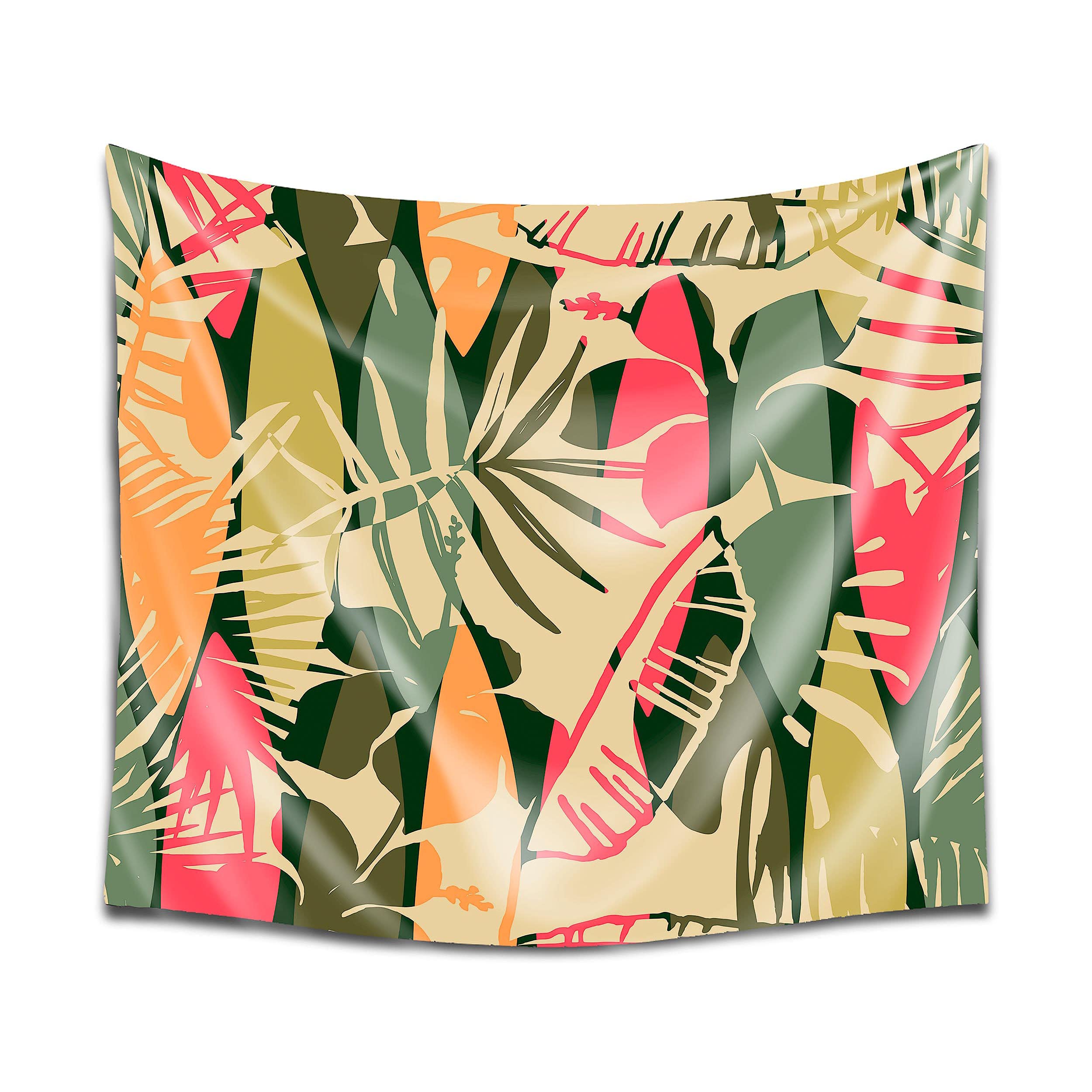 DekoArte TP32 - Modern Wall Tapestry Digitized Art Print | 100% Polyester Fabric Decoration for Your Living Room or Bedroom | Floral Style | 150 x 130 cm