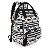 Wrangler Aztec Backpack Organized Daypack Travel Baby Bag with Stroller Strap and Side Bottle Pockets WG2204-9110BK