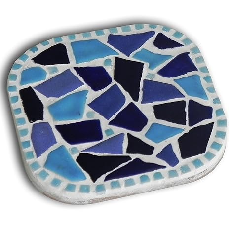 ALEA Mosaic Mosaik Bausatz, 2 Untersätze, blau