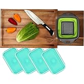 Acacia Wood Cutting Board with 4 Collapsible Containers and a Strainer | Over Sink Cutting Board or Counter with Optional Slideout | Kitchen Must Have