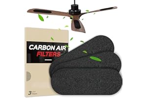 CHRIMEFLAME Ceiling Fan Filters for Blades,Ceiling Fan Air Purifier Pads Cleaner Activated Coconut Shell Carbon Filters for Fan,Easy-Stick Ceiling Fan Carbon Filters,Invisible Ceiling Fan Air Filters(3)