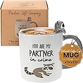 You Are My Partner In Crime - Raccoon Gray 17oz Dolomite Coffee Cup Mug