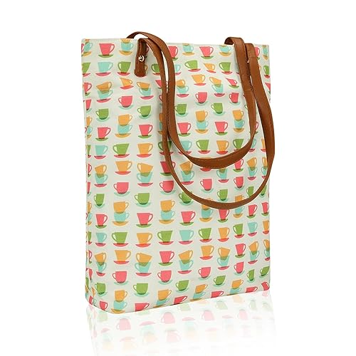 Kleio Womens Peach Canvas Tote Bag