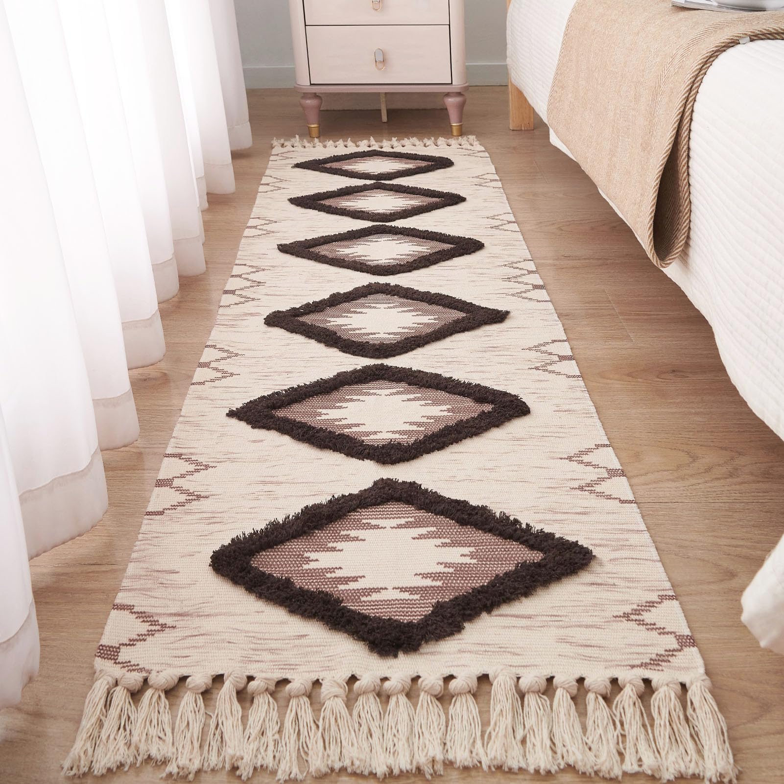 Boho Runner Rug 2'x6', Washable Hallway Farmhouse Area Rug, Kitchen ...