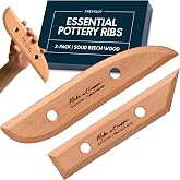 Byllstore Essential Pottery Ribs for Clay | Shaping &amp; Smoothing Tools | Solid Beech Wood | 2-Pack