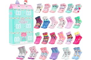 Get Trend Gabby’s Dollhouse 24 Pcs Socks Advent Calendar 2025 for Girls, Soft Knit Character Socks Size 3–6 Years, Xmas Gifts for Girls (Multi Gabby’s Dollhouse)