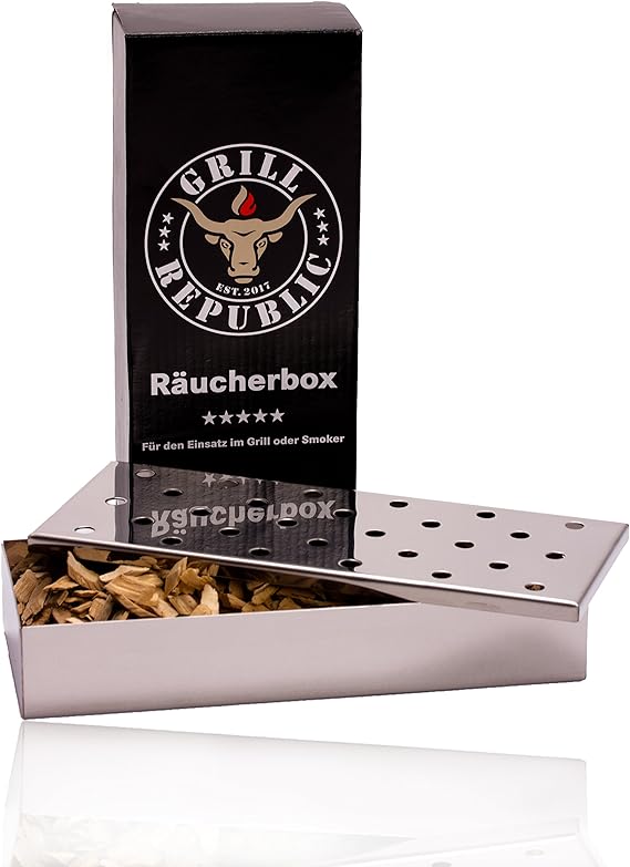 Grill Republic Räucherbox für Smoker, Kugel und GasGrill BBQ