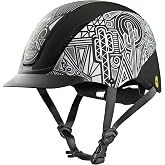 Troxel MIPS Full Coverage Horse Riding Helmet, Medium, 7-7-3/8 | Mips Rotational Impact Management with Cooling Vents for Comfortable Schooling, Trail Rides &amp; Arena Practice, Black Duratec